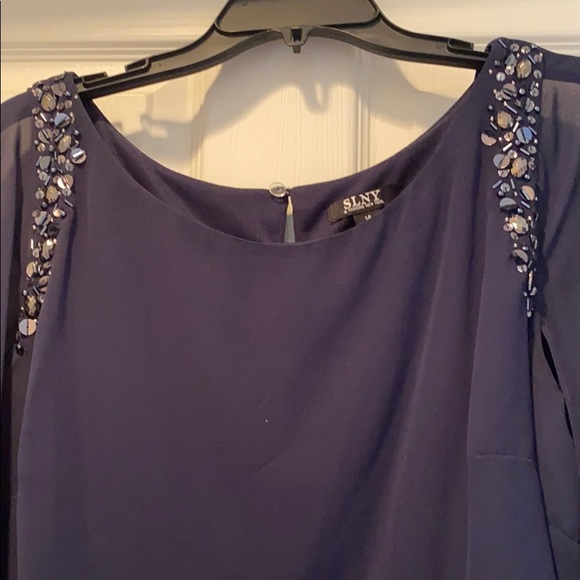 $ negotiable! Navy blue knee length cocktail dress - Picture 4 of 6